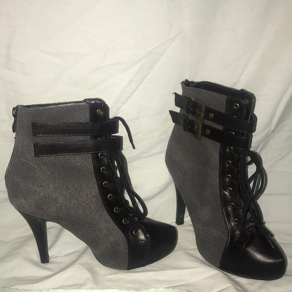 Black Lace-Up Heels